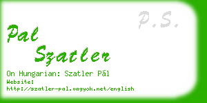 pal szatler business card